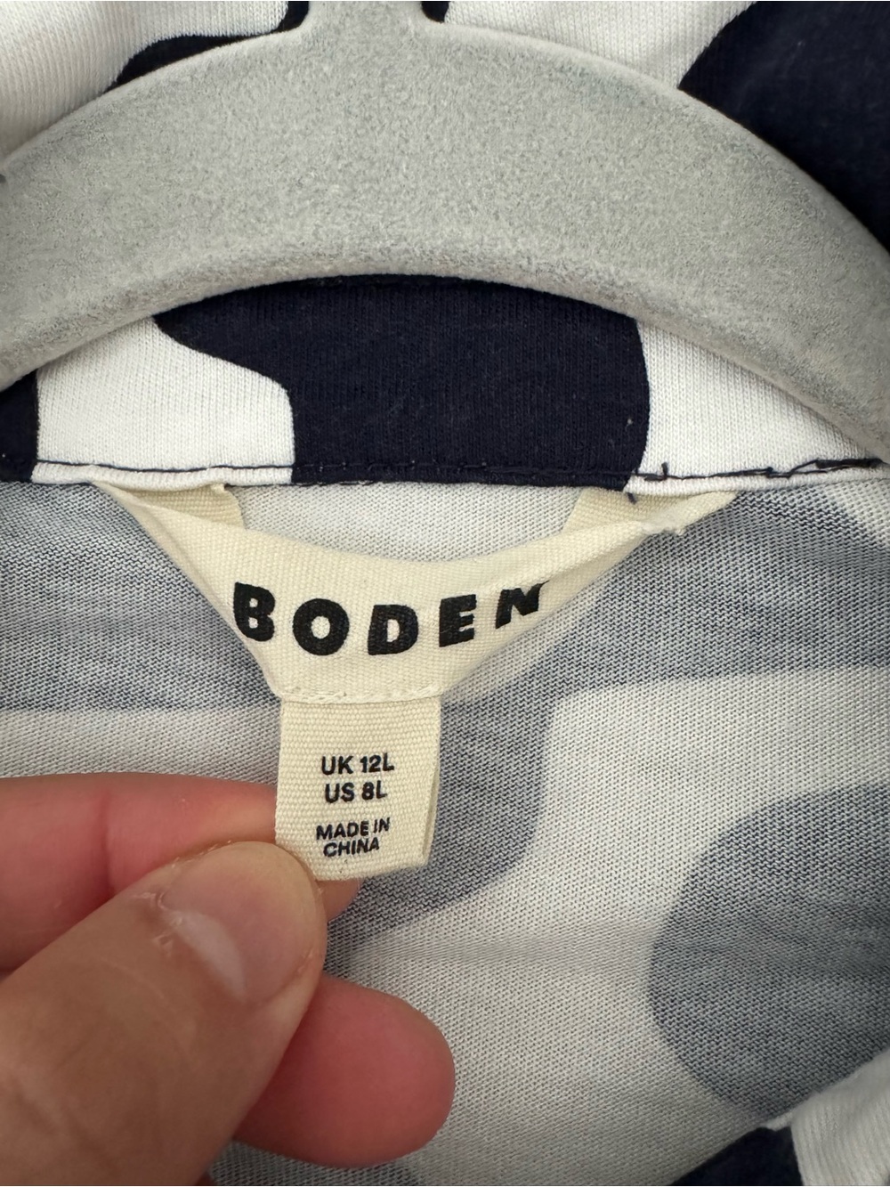 Boden Laura Jersey Midi Shirt Dress SIZE 8 L Navy White Belted Comfort - Picture 9 of 9